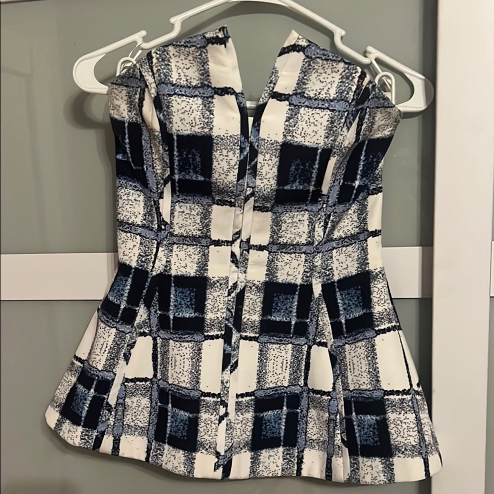 Stylish Blue and White Women's Top